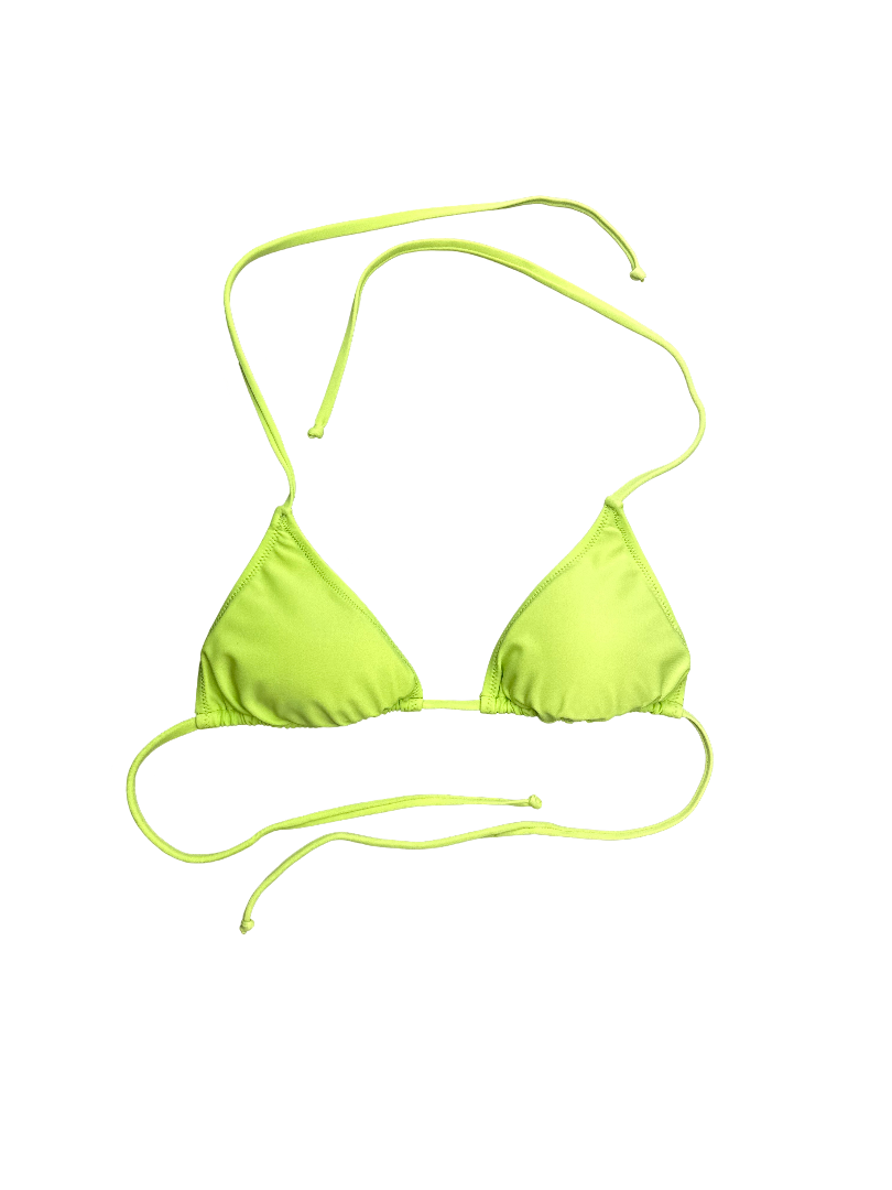 Neon Lime Triangle Bikini Top