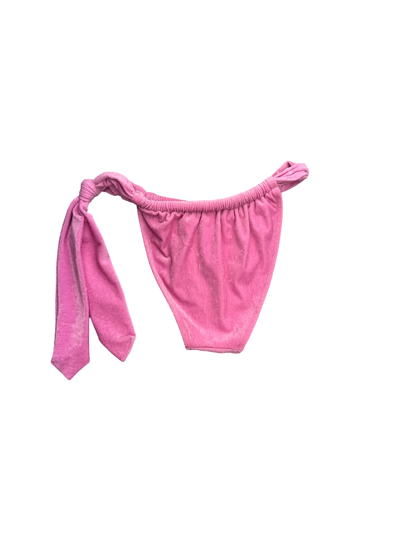 Pink Velour Triangle Bikini Bottom