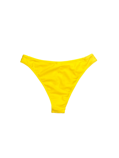 Sunny Yellow Bikini Bottom with Moderate Coverage