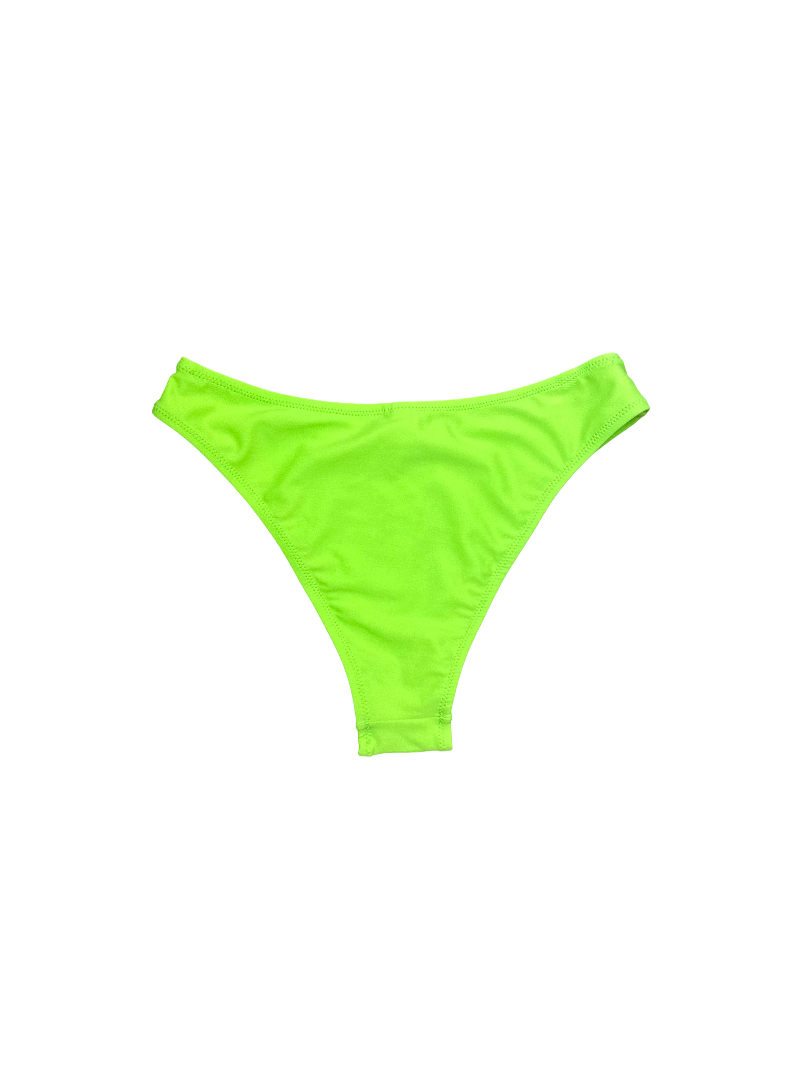 Neon Green Bikini Bottom with Moderate Coverage