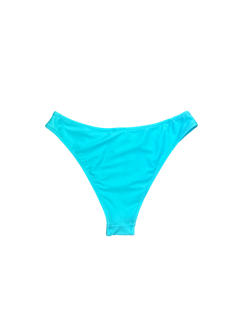 Aqua Blue Bikini Bottom with Moderate Coverage