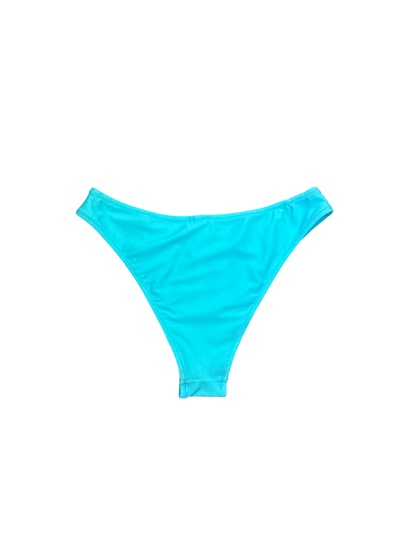 Aqua Blue Bikini Bottom with Moderate Coverage