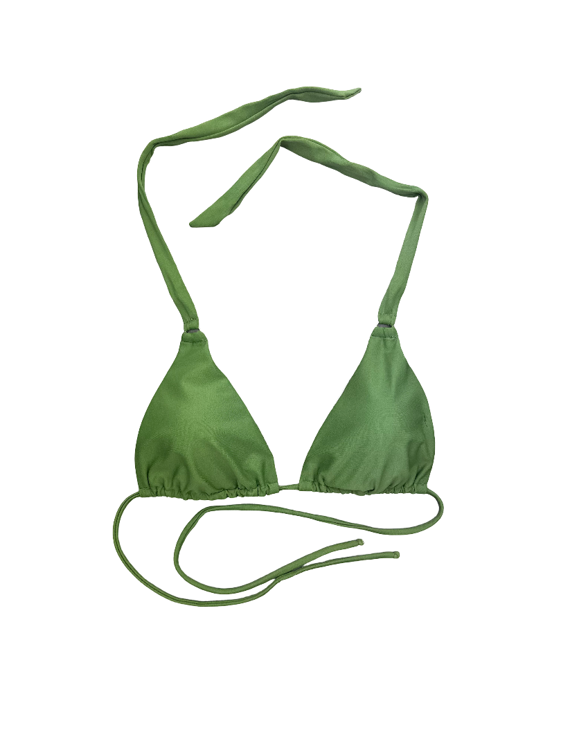 Olive Green Halter Bikini Top