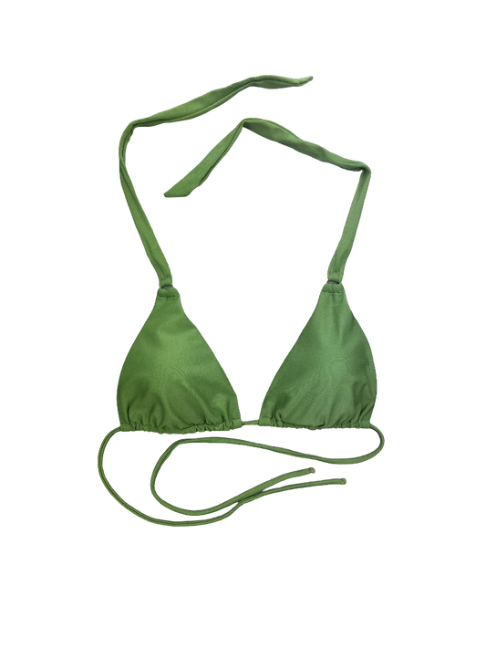 Olive Green Halter Bikini Top