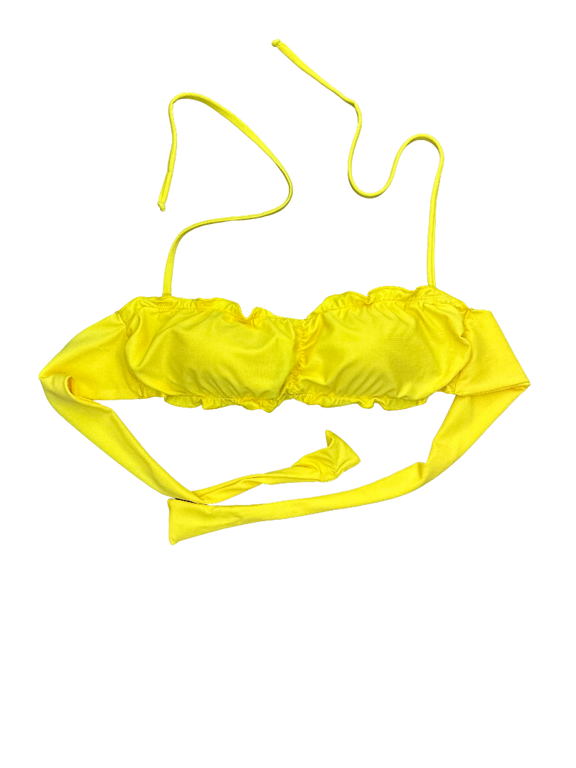 Sunny Yellow Ruffled Bikini Top