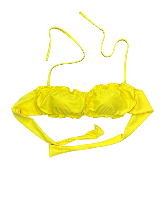 Sunny Yellow Ruffled Bikini Top