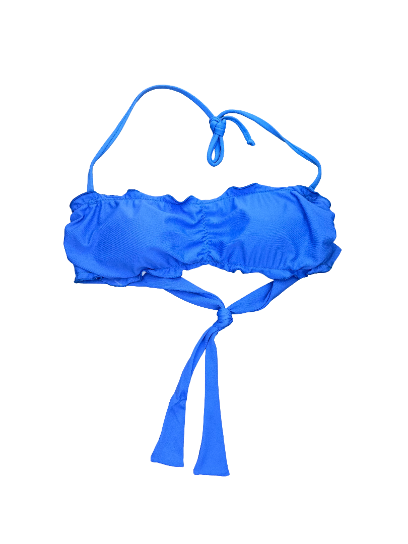 Electric Blue Ruffled Bikini Top