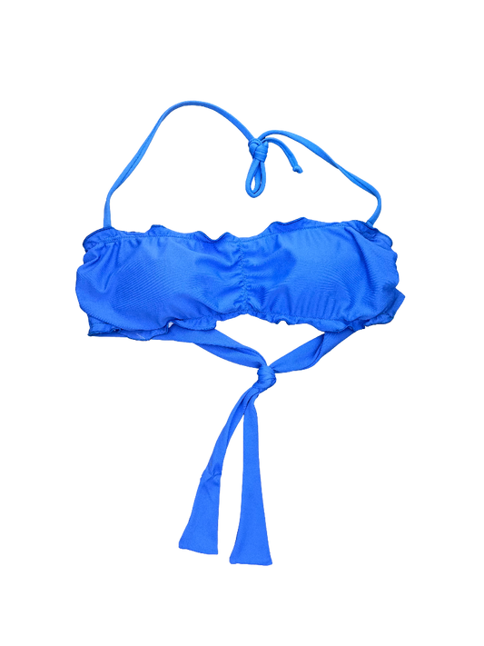 Electric Blue Ruffled Bikini Top