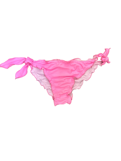 Bubblegum Pink Ruffled Bikini Bottoms with Side Ties