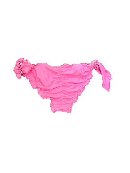 Bubblegum Pink Ruffled Bikini Bottoms with Side Ties