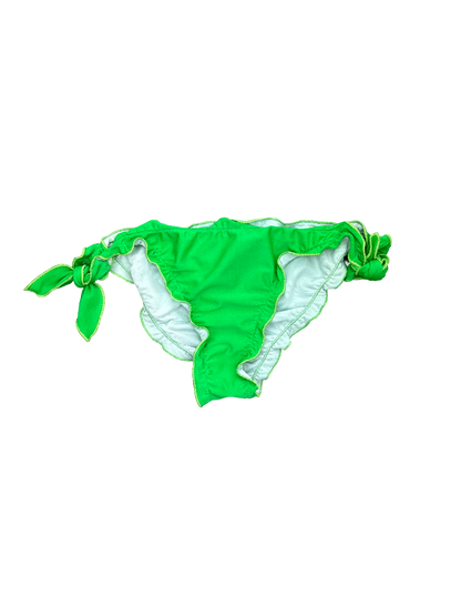 Bright Green Ruffled Bikini Bottoms with Side Ties