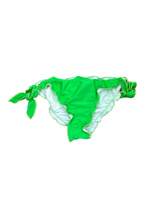 Bright Green Ruffled Bikini Bottoms with Side Ties