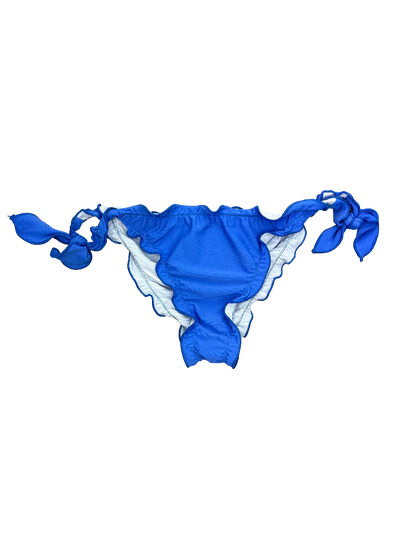 Electric Blue Ruffled Bikini Bottoms with Side Ties