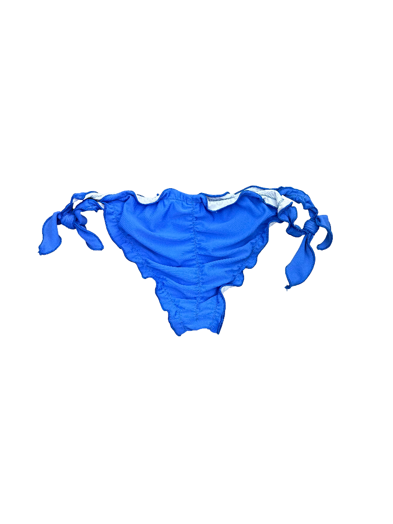 Electric Blue Ruffled Bikini Bottoms with Side Ties