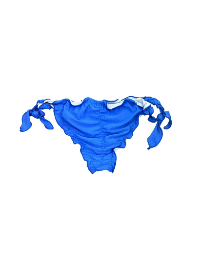 Electric Blue Ruffled Bikini Bottoms with Side Ties