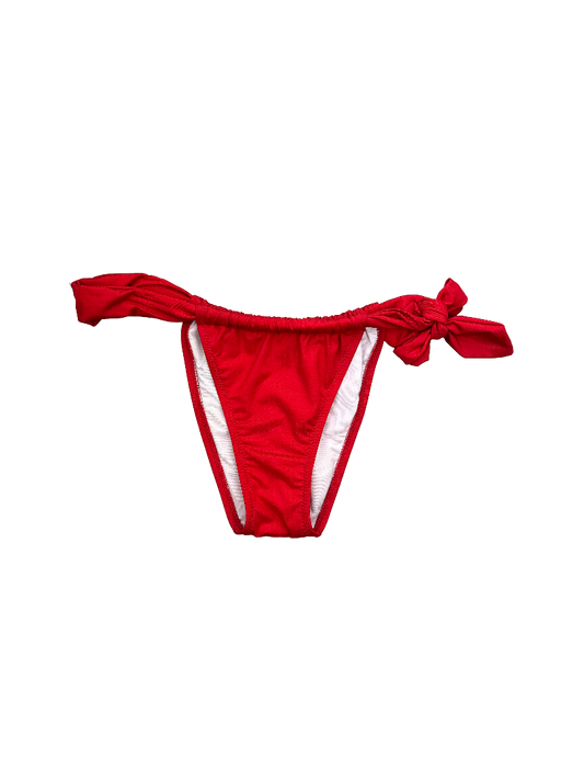 Vibrant Red Side-Tie Bikini Bottoms