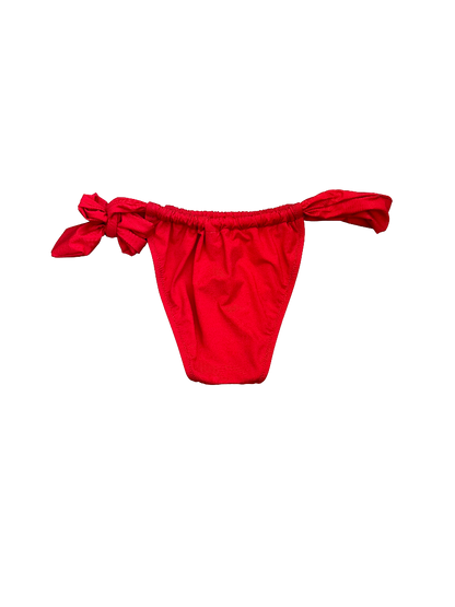 Vibrant Red Side-Tie Bikini Bottoms