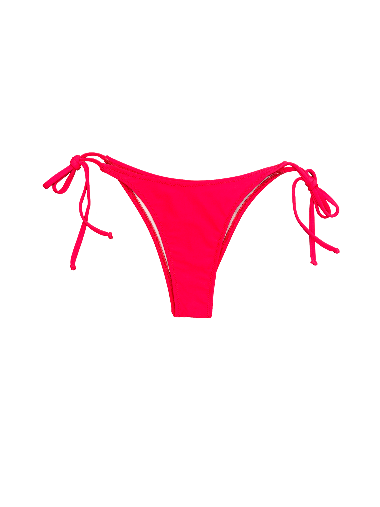 Watermelon Red Tie-Side Bikini Bottoms