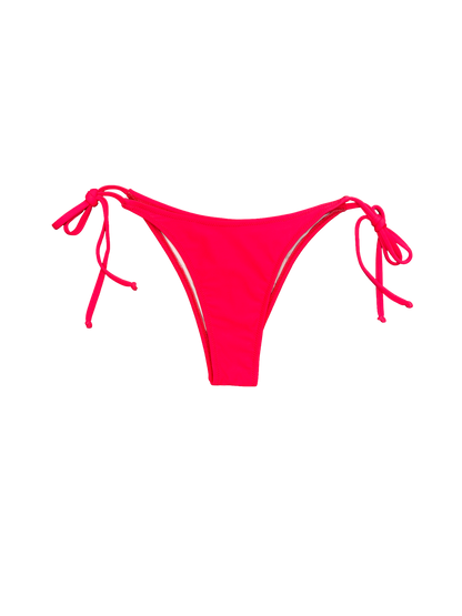 Watermelon Red Tie-Side Bikini Bottoms