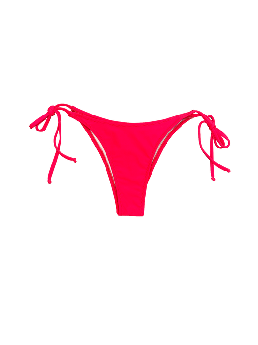 Watermelon Red Tie-Side Bikini Bottoms