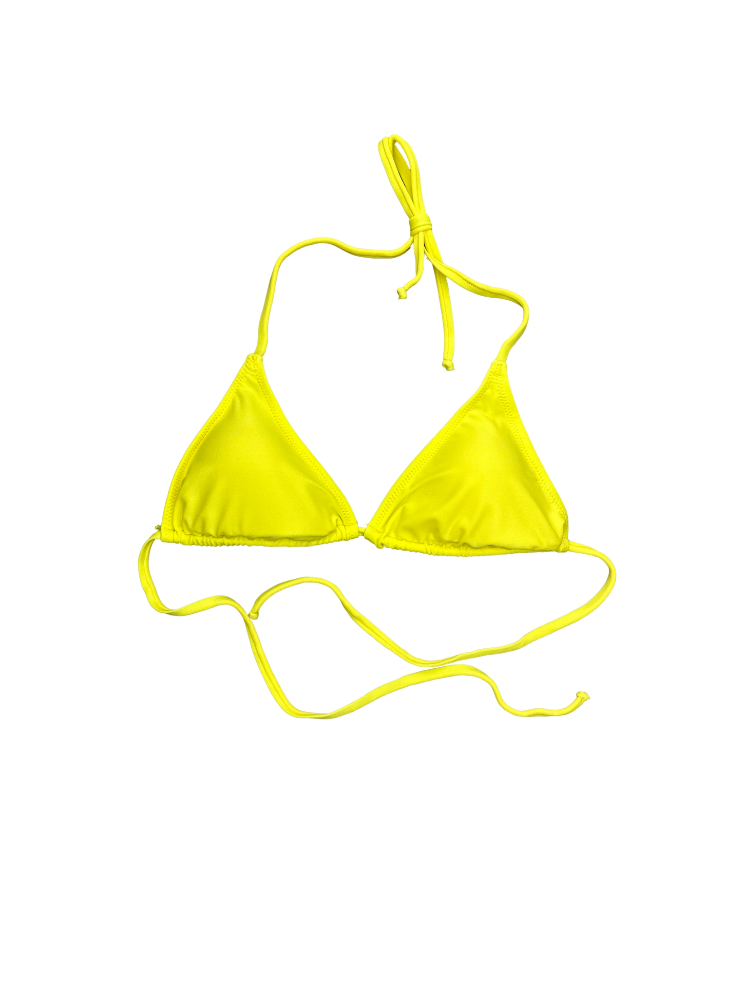 Neon Yellow Triangle Bikini Top