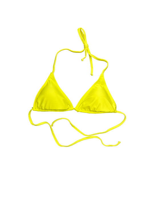 Neon Yellow Triangle Bikini Top