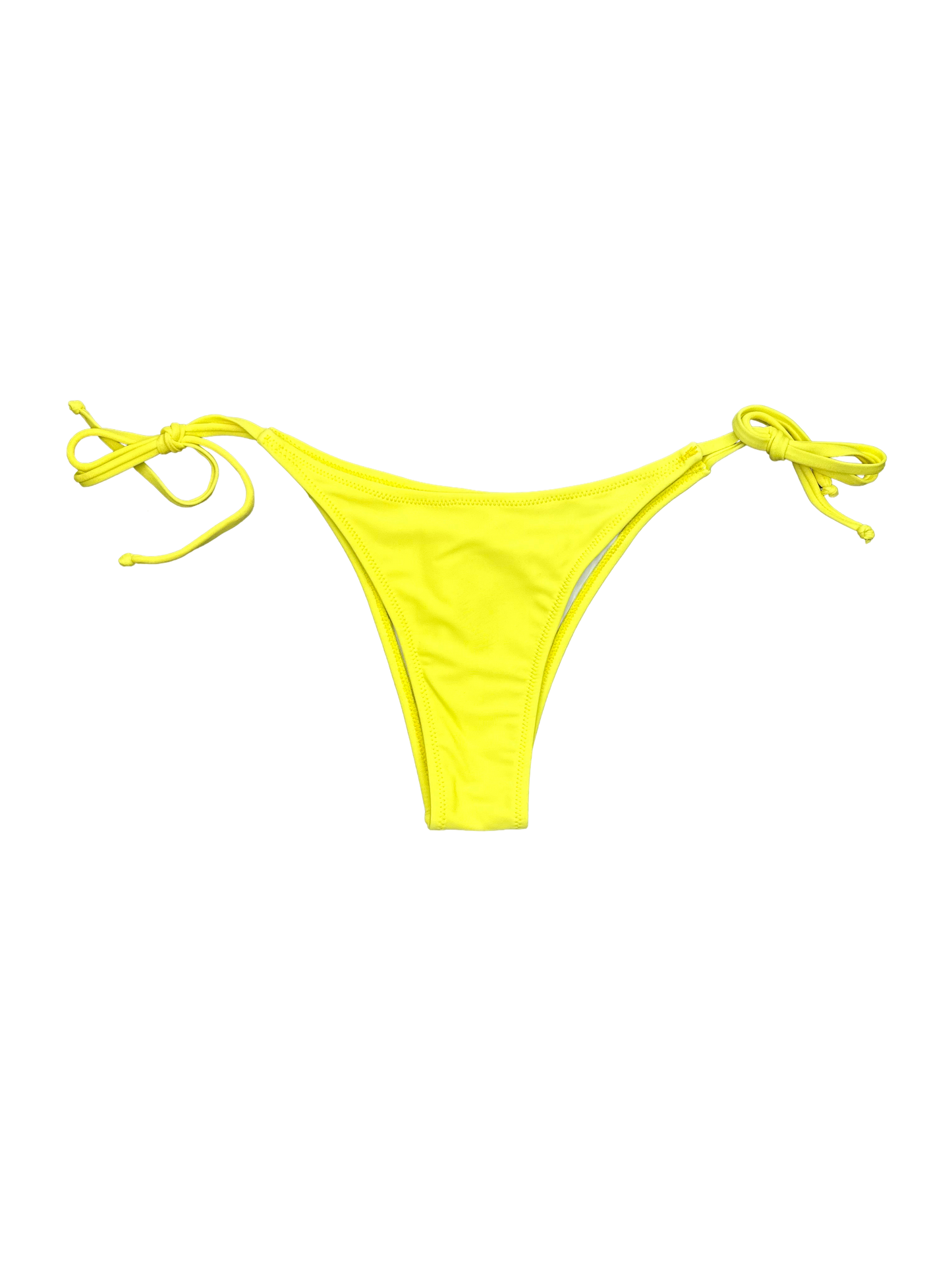 Neon Yellow Tie-Side Bikini Bottoms