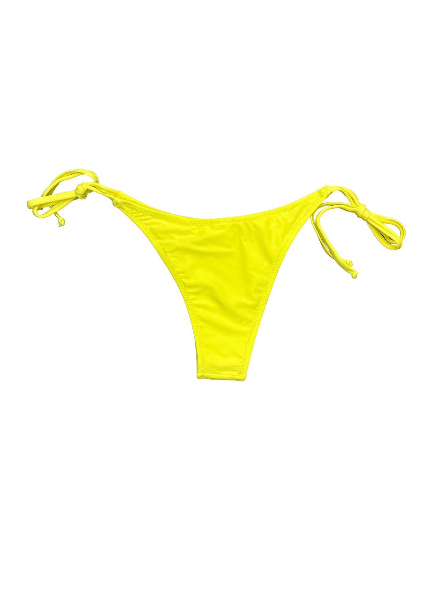 Neon Yellow Tie-Side Bikini Bottoms