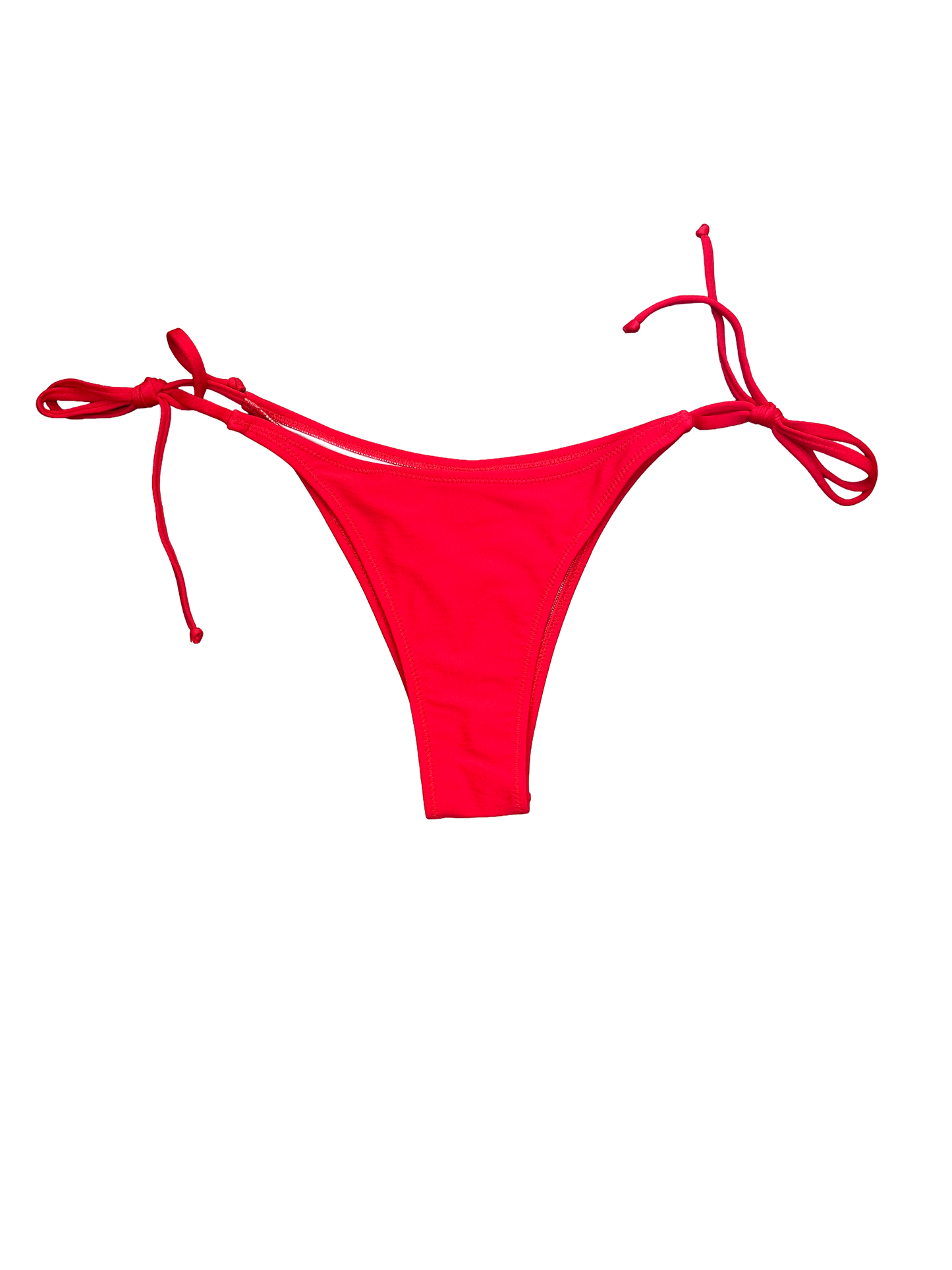 Red Tie-Side Bikini Bottoms