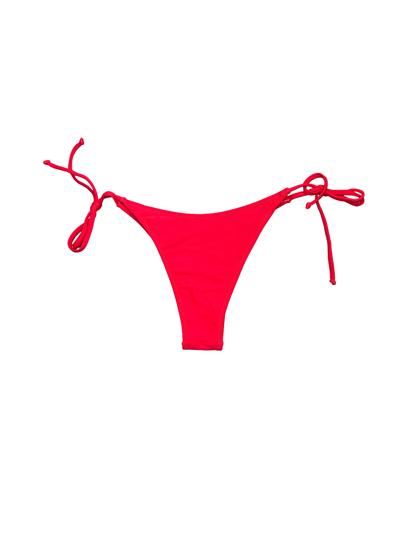 Red Tie-Side Bikini Bottoms